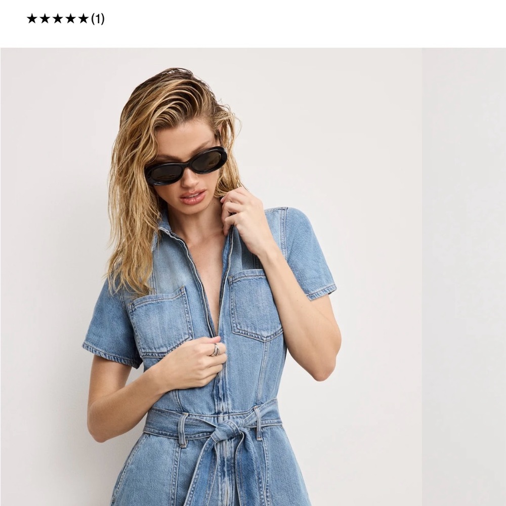 Good American Light Blue Denim Romper-NWT